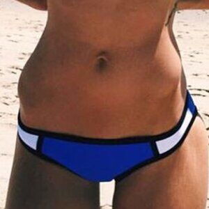 Triangl The Poppy Neoprene Bikini Bottoms in Blue Crush, M